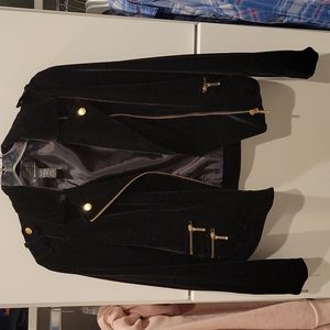 INC Petite Small Black jacket with gold tone hardware